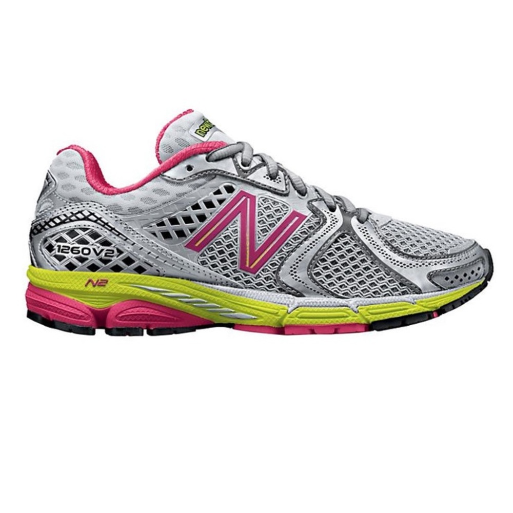 New Balance 1260V2 Grey and Raspberry Running Shoes Sneakers sz 8.5